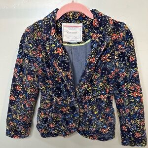 Anthropologie Cartonnier Womens Blazer Jacket Garden Floral Corduroy